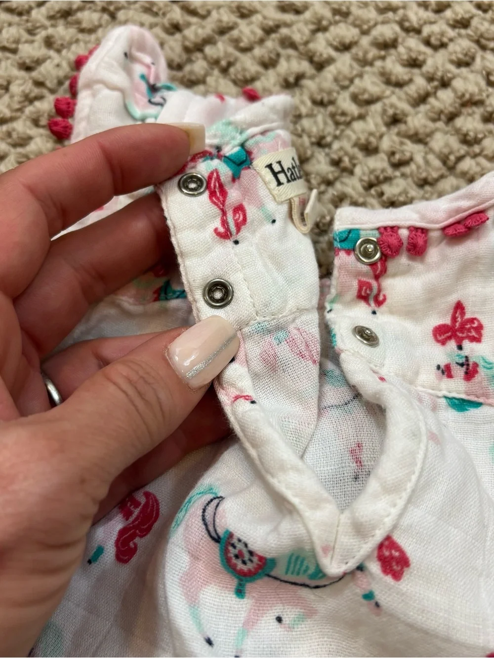 Hayley‎ Baby Girl Carousel Horse Romper 100% Cotton, Size 6-9 Months